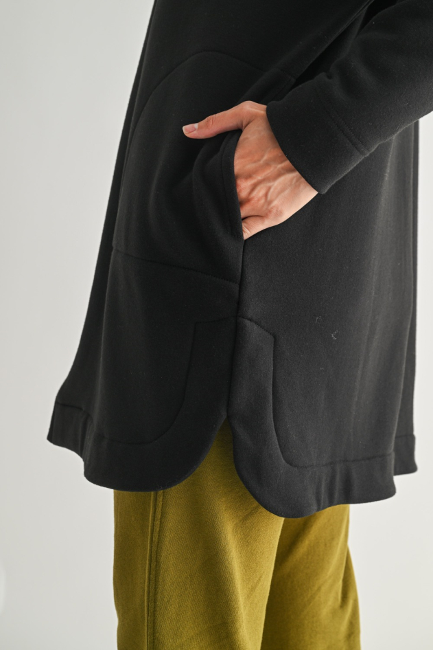 Longline Zip-Up Jacket with Hood (KJ-A0921)