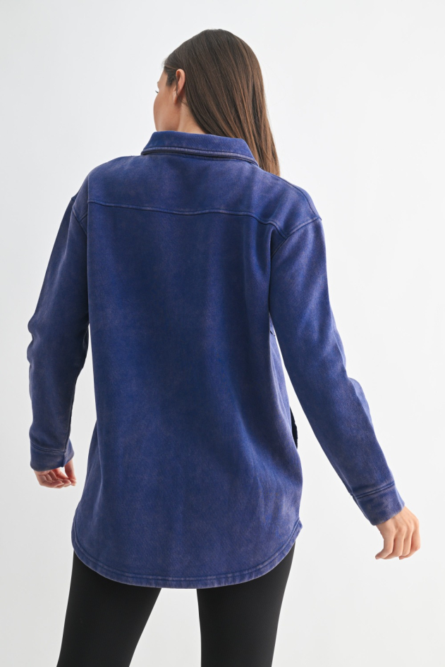 Snap-On Shacket with Pockets(KJ-B0762)