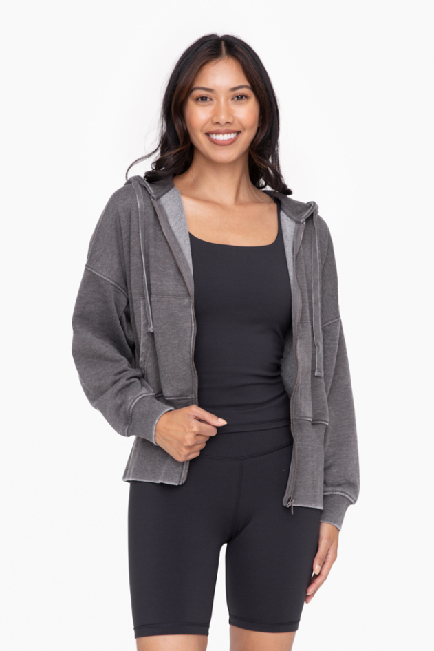 Fleece Hoodie Jacket with Tapered Sleeves (KJ11571)