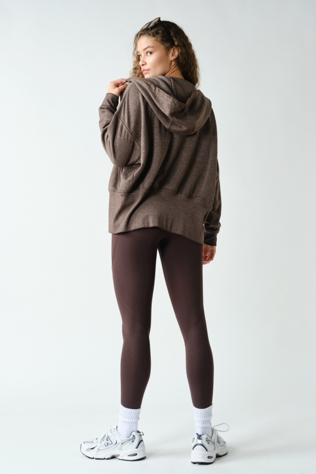 Fleece Hoodie Jacket with Tapered Sleeves(KJ11571)