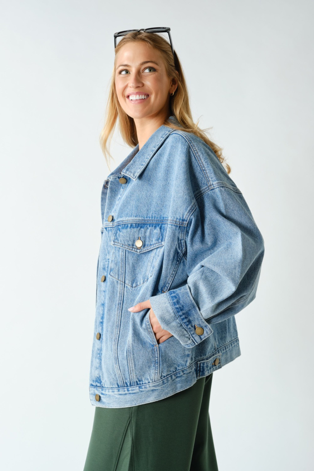 Boxy-Cut Denim Jacket(KJ11683)
