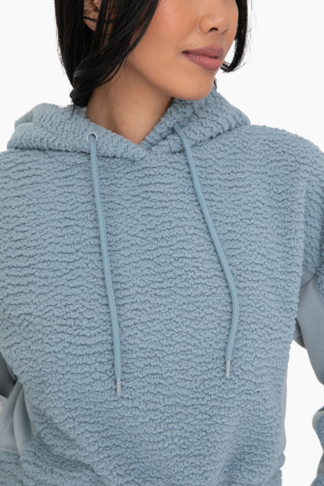 Boxy Sherpa Pullover Hoodie (KJ12016)