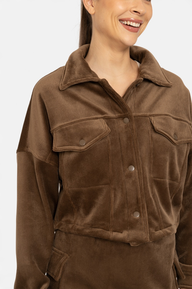 Brushed Corduroy Cropped Jacket (KJ12083)