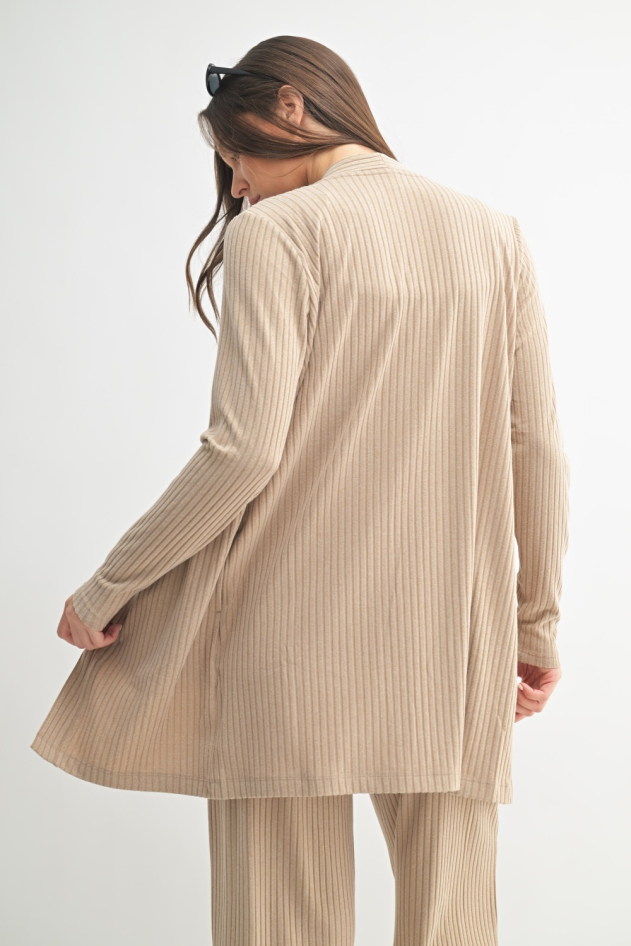 Soft Ribbed Longline Cardigan(KJ5073)