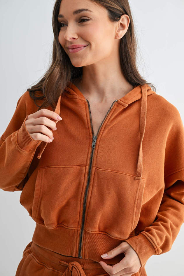 Urban Ease Mineral Wash Cotton Hoodie(KJ5324)