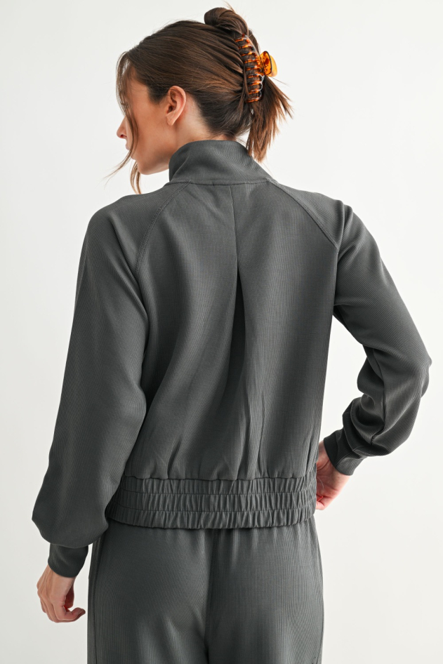 Luxe Sand Wash Rib Zip Jacket(KJ5417)