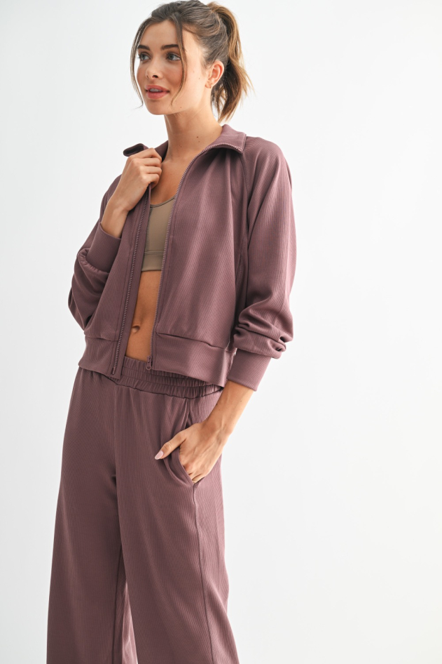 Luxe Sand Wash Rib Zip Jacket(KJ5417)