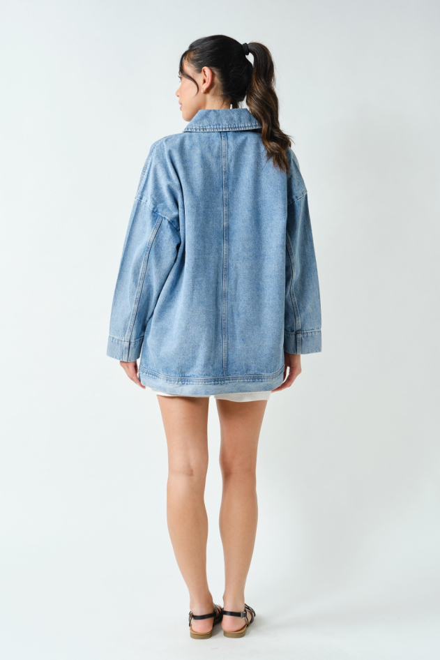 Boxy-Cut Denim Jacket(KJ5507)
