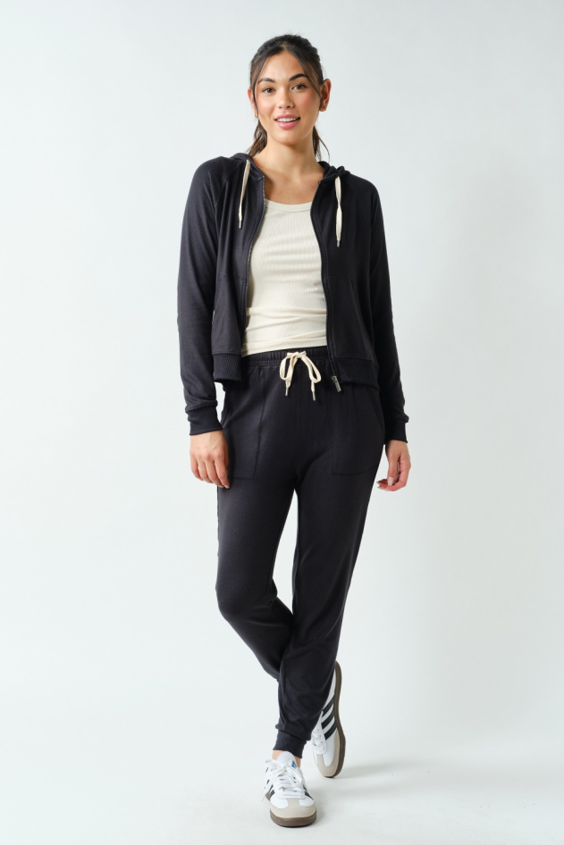 Brushed Hacci Lounge Zip-Up Hoodie(KJ5828)
