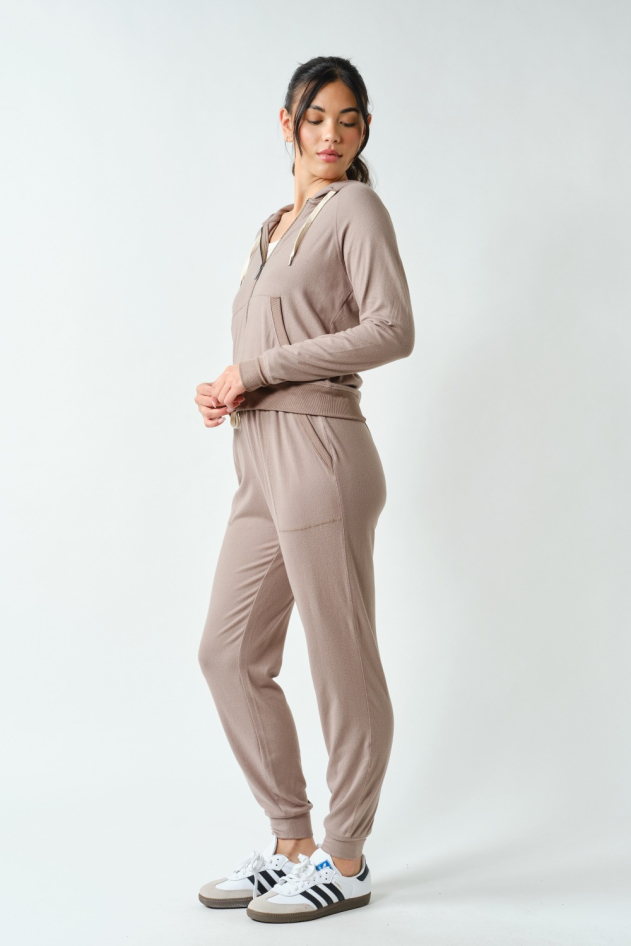 Brushed Hacci Lounge Zip-Up Hoodie(KJ5828)