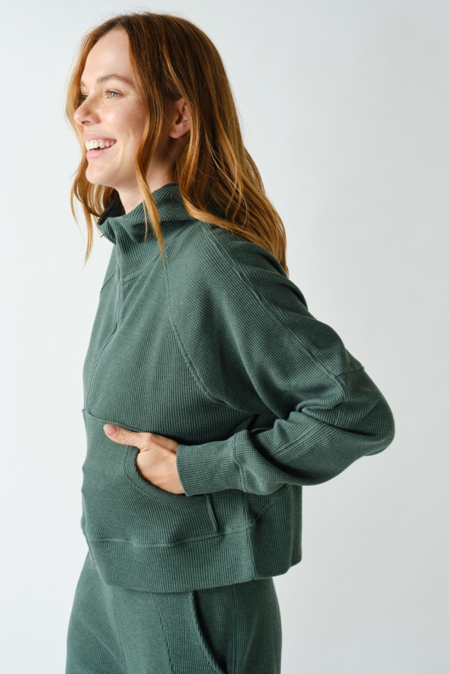 Waffle Zip-Up Hooded Jacket(KJ5923)
