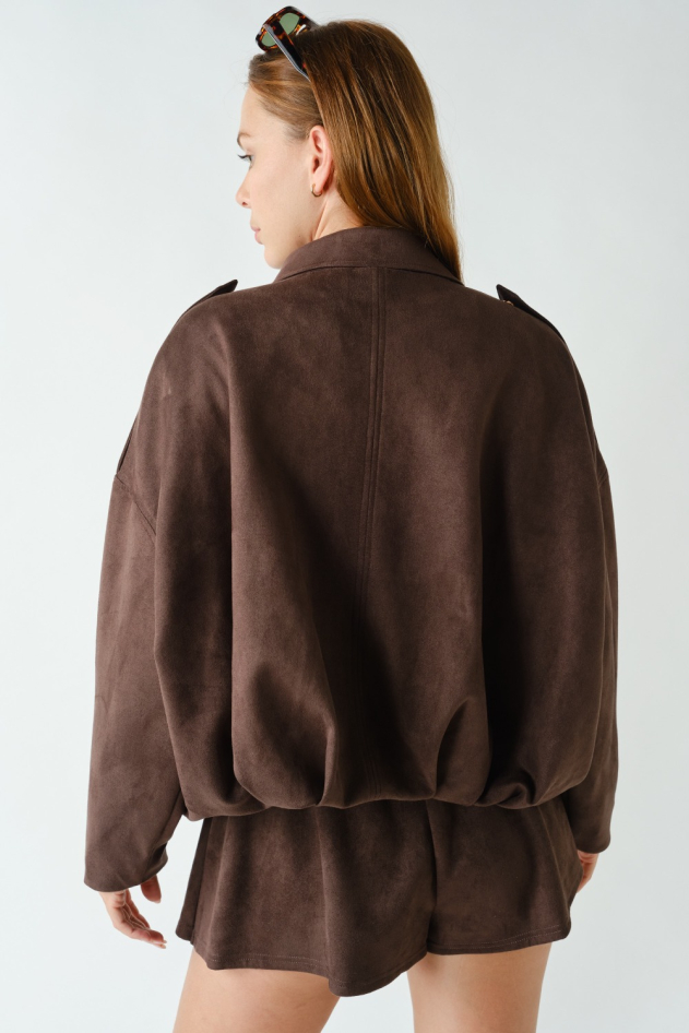 Hudson Zip-Front Faux-Suede Jacket (KJ5955)
