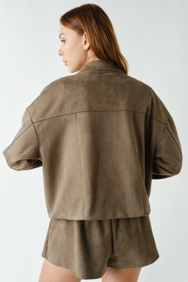 Haven Button-Front Faux-Suede Jacket (KJ6062)