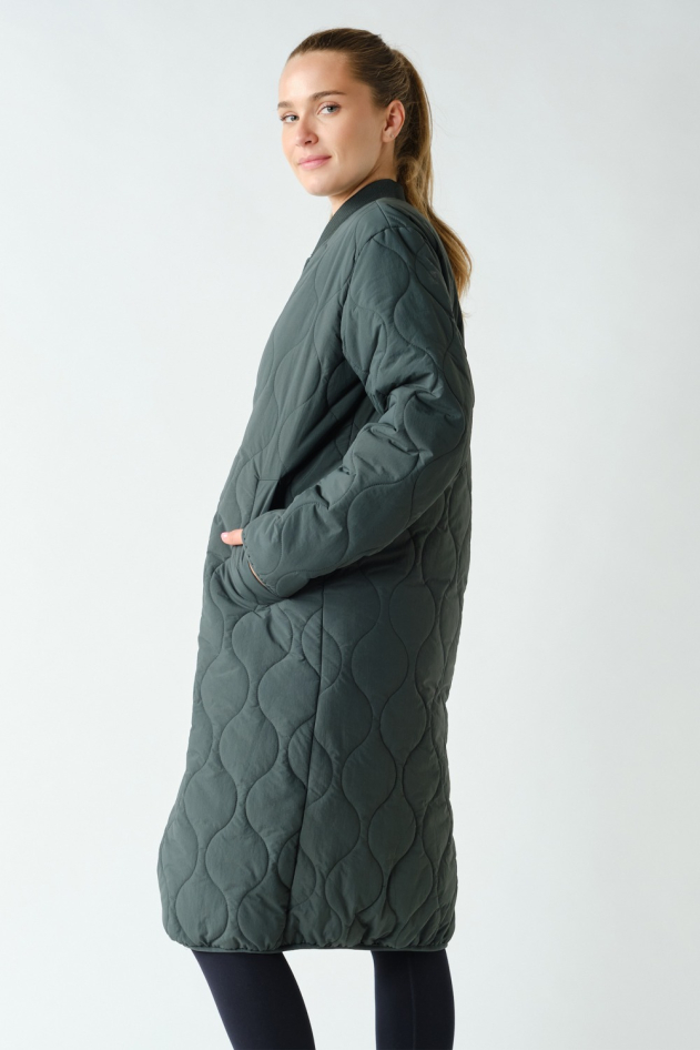 Longline Quilted Bomber Jacket(KJ6073)