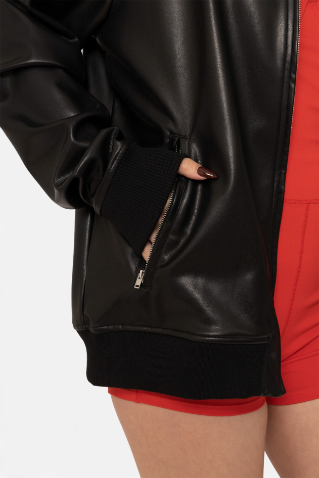 Vegan Leather Biker Jacket (KJR12152)