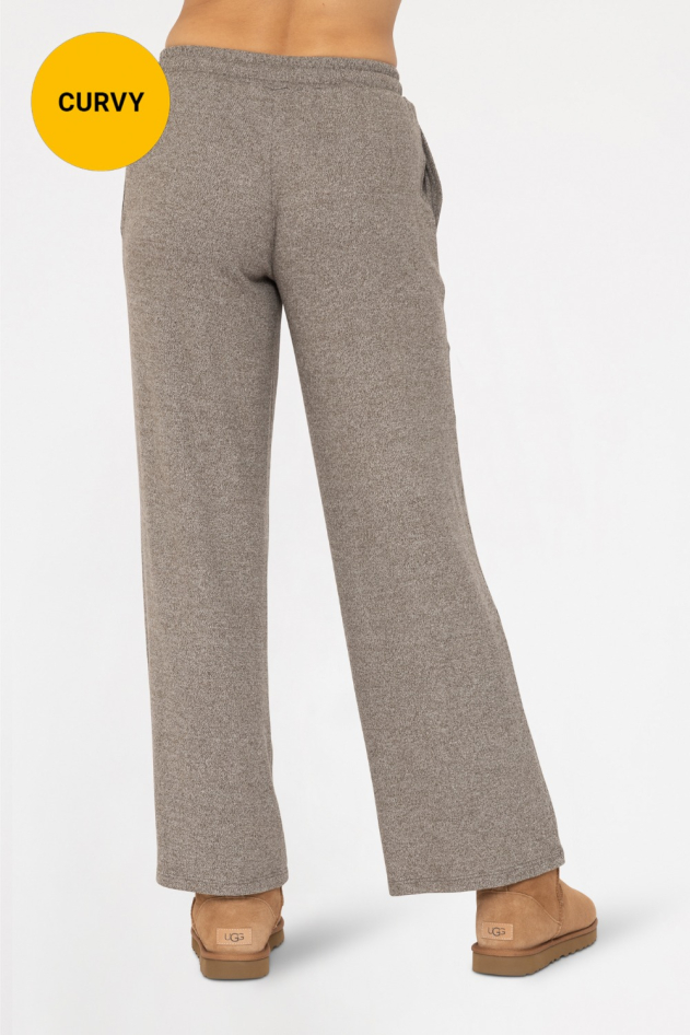 CURVY Brushed Wide Leg Lounge Pants (KP-B0571P)