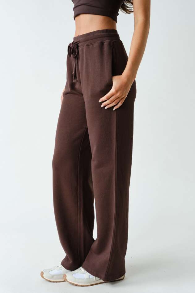 Mineral Wash Luxe Wide-Leg Sweatpants(KP5398)