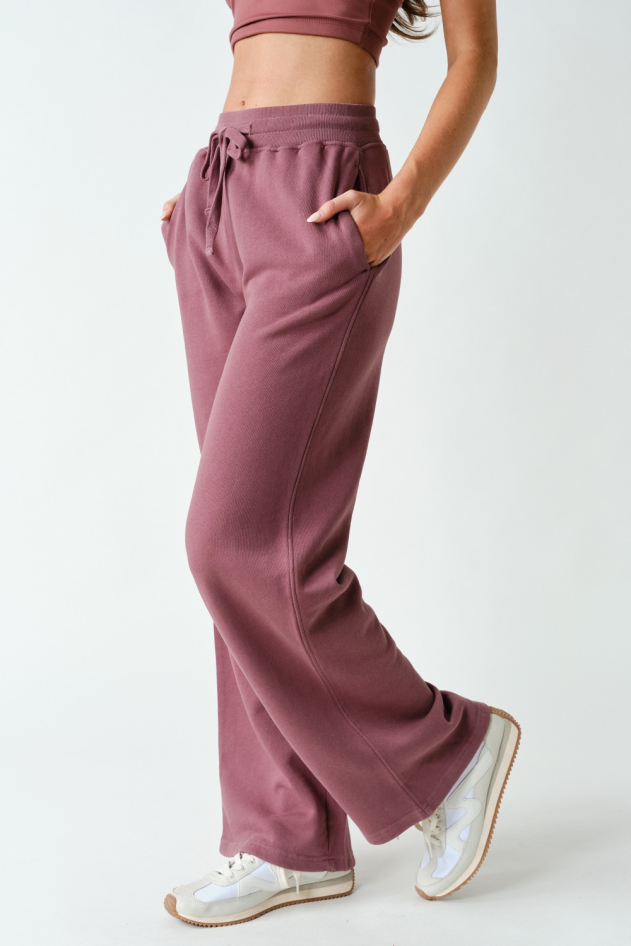 Mineral Wash Luxe Wide-Leg Sweatpants(KP5398)