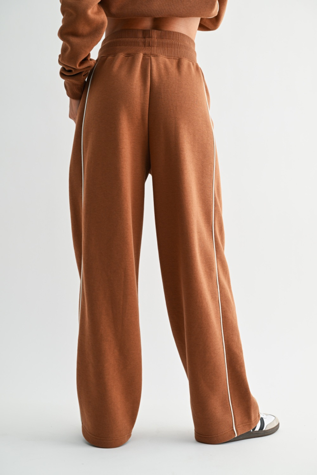 PipedFleece Cotton Blend Lounge Pants(KP5741)