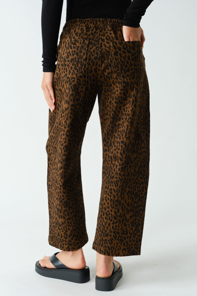Leopard Lounge Wide-Leg Jeans(KP5954)