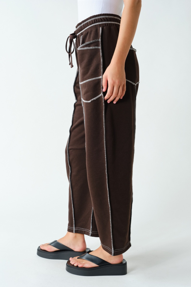 Raw Edge Seam Utility Sweatpants(KP5956)