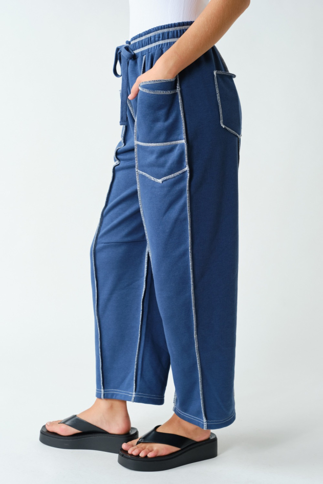 Raw Edge Seam Utility Sweatpants(KP5956)