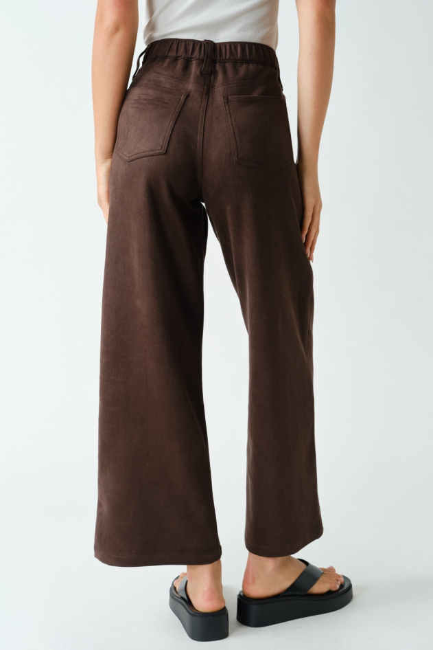 MOJAVE SUEDE-FINISH WIDE-LEG PANTS (KP6077)