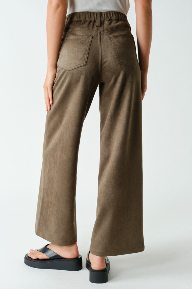 Astor Suede-Finish Wide-Leg Pants (KP6077)