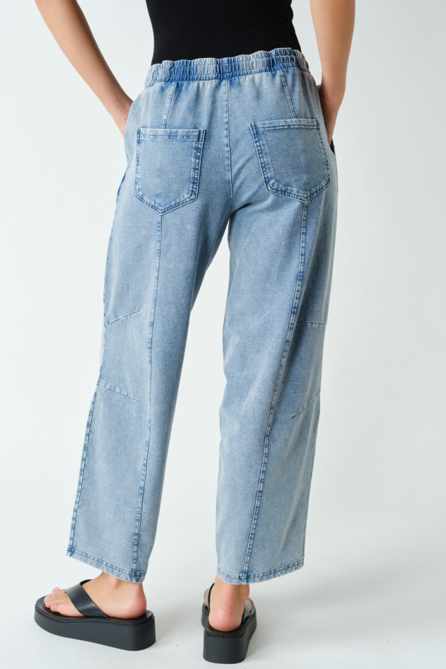 Mineral Wash Easy-Fit Drawstring Pants(KP6109)