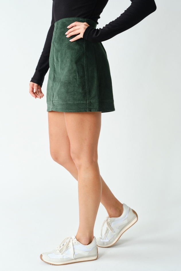 Corduroy High-Waisted Mini Skirt(KP6137)