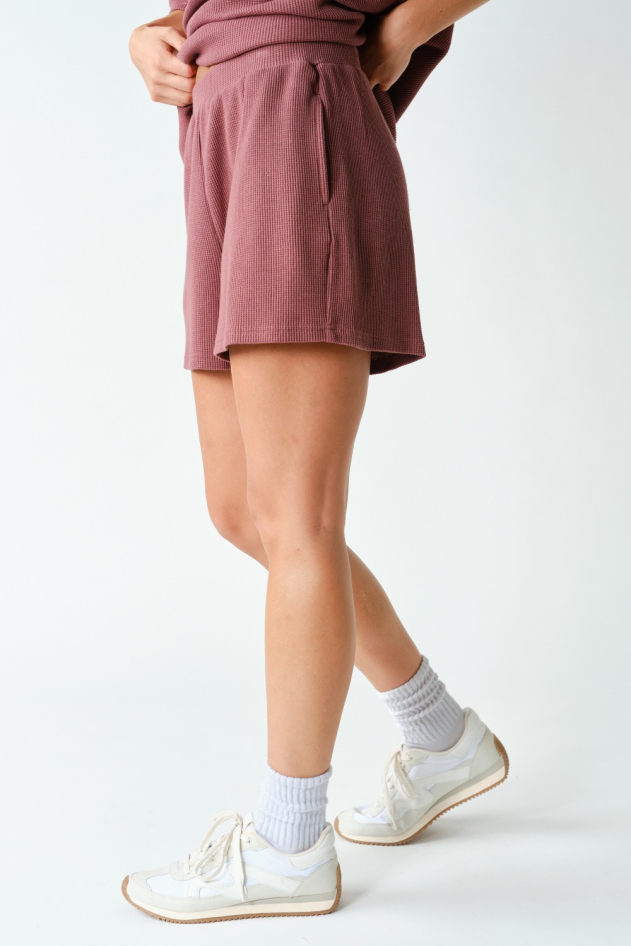 Waffle-Knit Lounge Shorts With Pockets(KP6165)