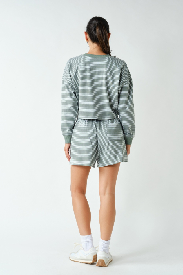 Boardwalk Stripe Crewneck Set(KSET5878)