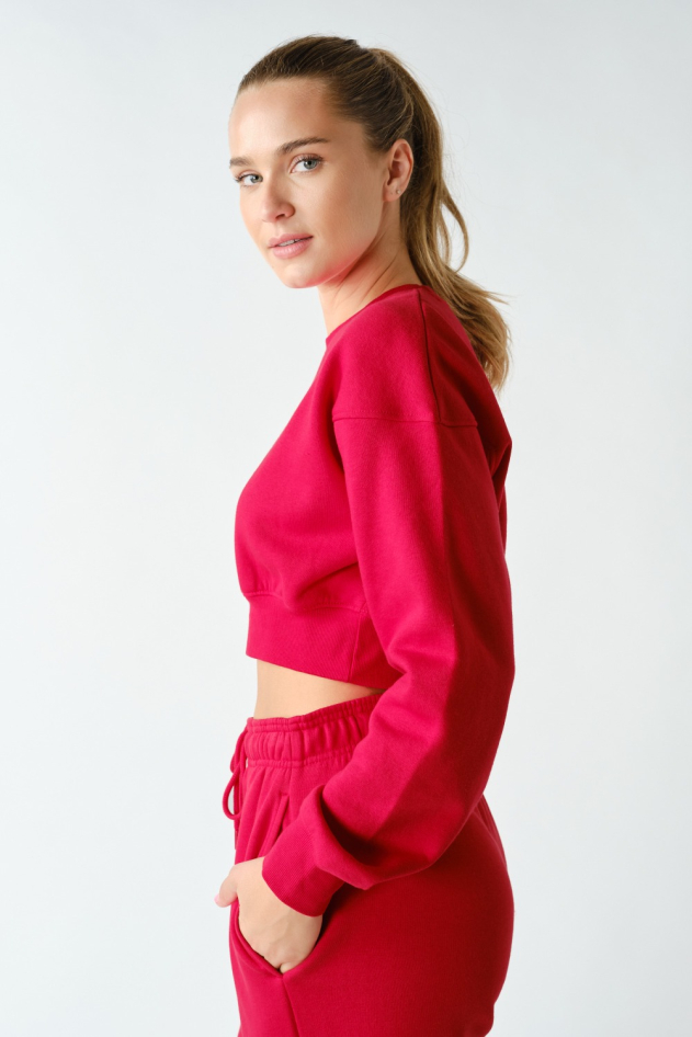 Cropped Fleece Sweatshirt(KT-B0895)