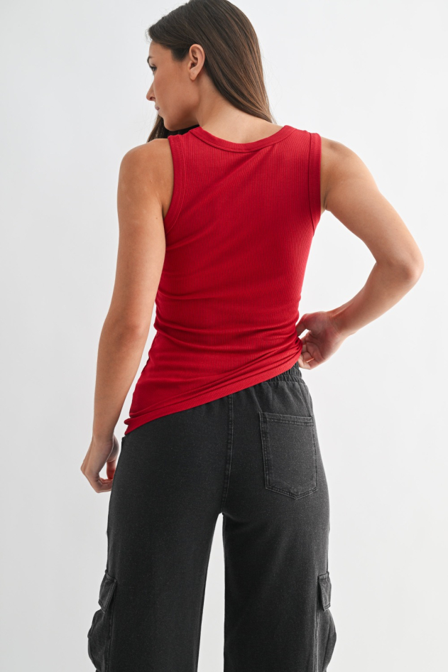 Essential Micro-Ribbed Athleisure Tank Top(KT11623)