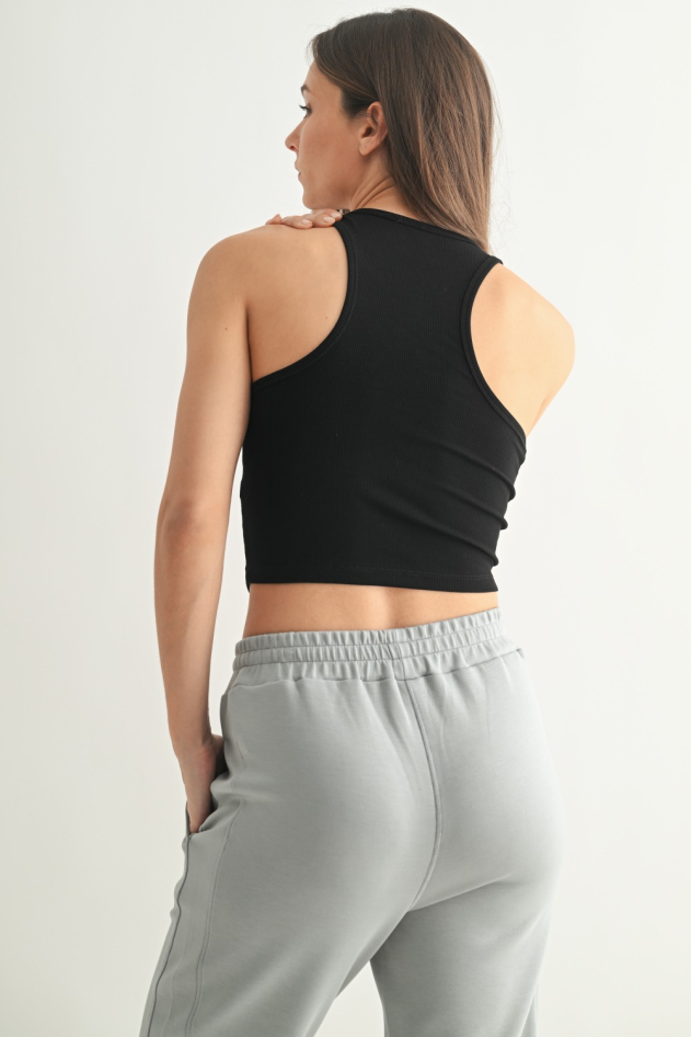 Essential Micro-Ribbed Racer Athleisure Tank Top (KT11624G)