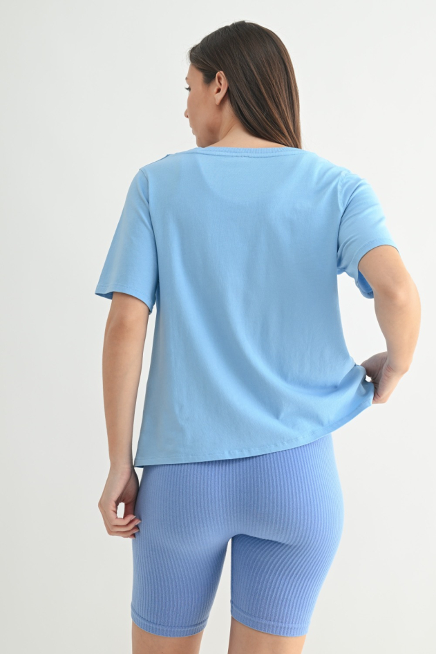 Pima Cotton Blend V-Neck Tee (KT12144)