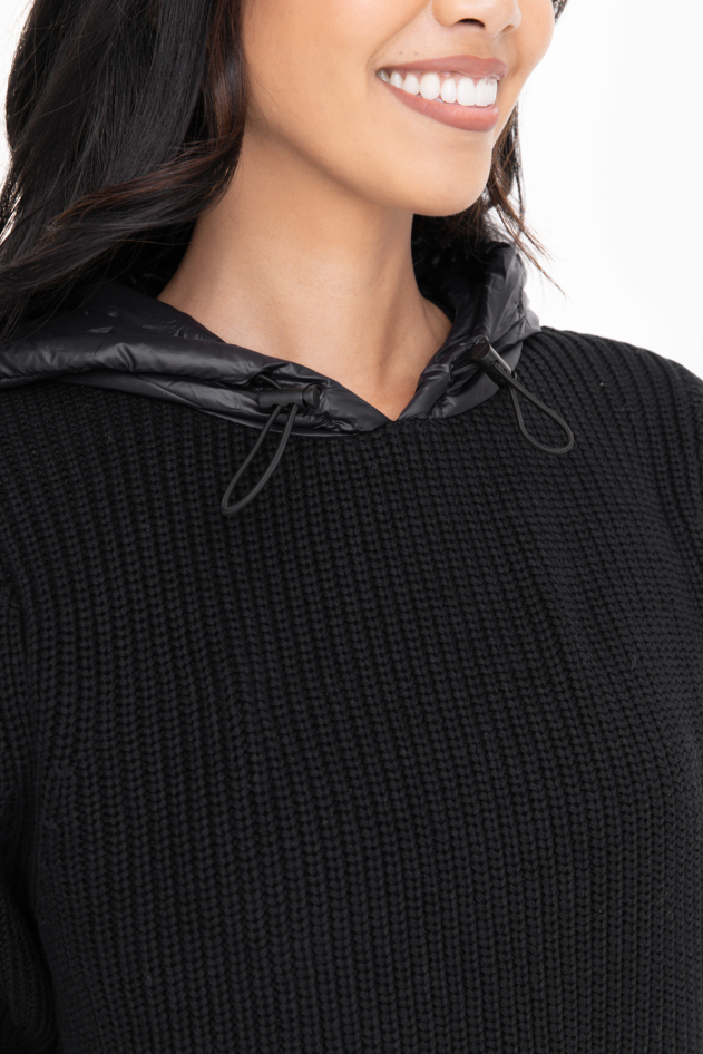 Nylon Trim Knit Hoodie(KT12146)