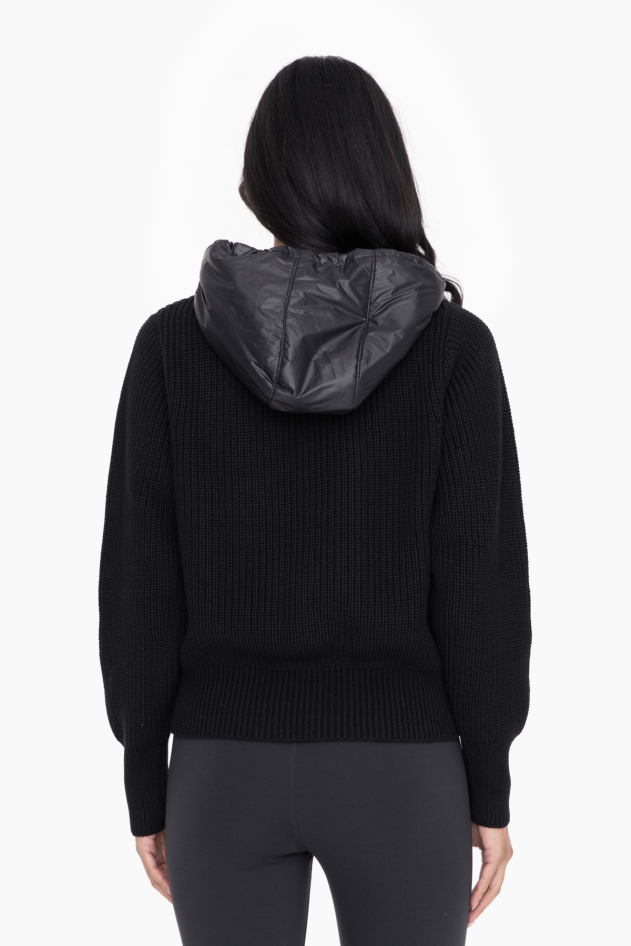 Nylon Trim Knit Hoodie (KT12146)