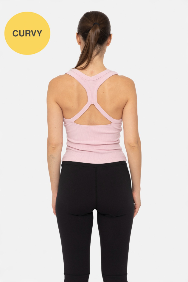 CURVY Cutout Keyhole Ribbed Racerback Tank Top (KT5093P)