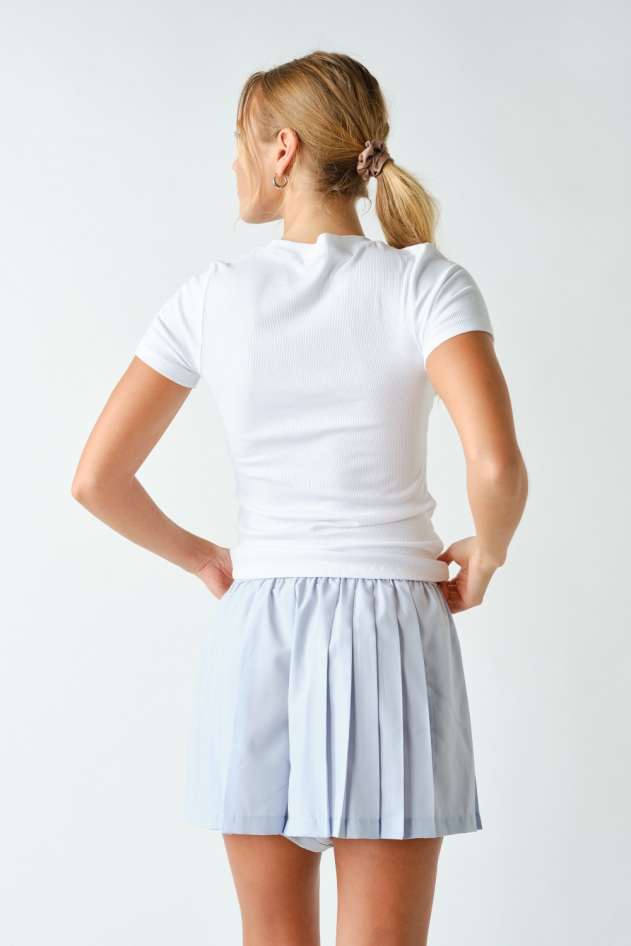 Essential Short-Sleeved Micro-Ribbed Athleisure Top(KT5197)