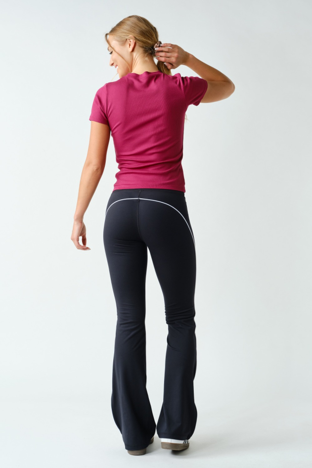 Essential Short-Sleeved Micro-Ribbed Athleisure Top(KT5197)