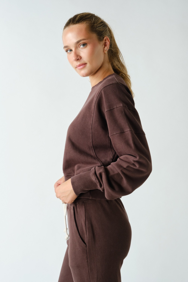 Mineral Wash Luxe Cropped Sweatshirt(KT5397)