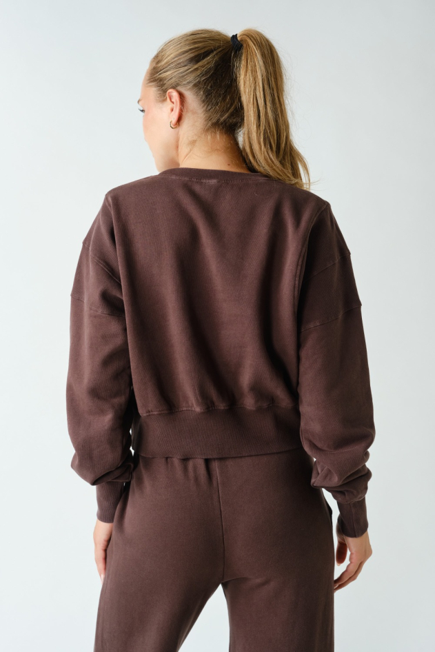 Mineral Wash Luxe Cropped Sweatshirt(KT5397)