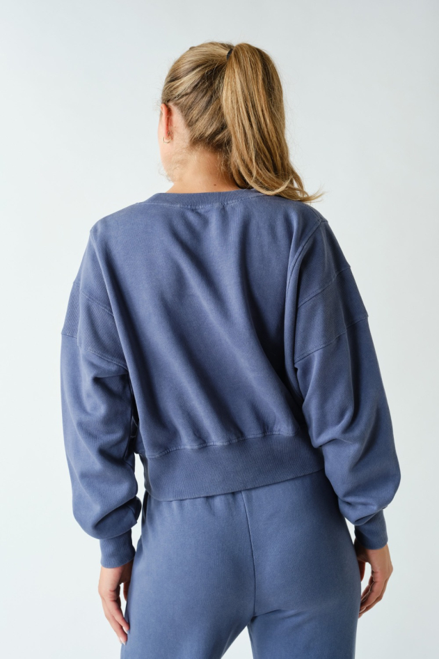 Mineral Wash Luxe Cropped Sweatshirt(KT5397)
