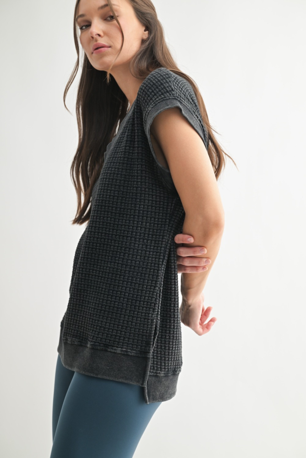 Chunky Waffle Mineral Wash Tee (KT5489)