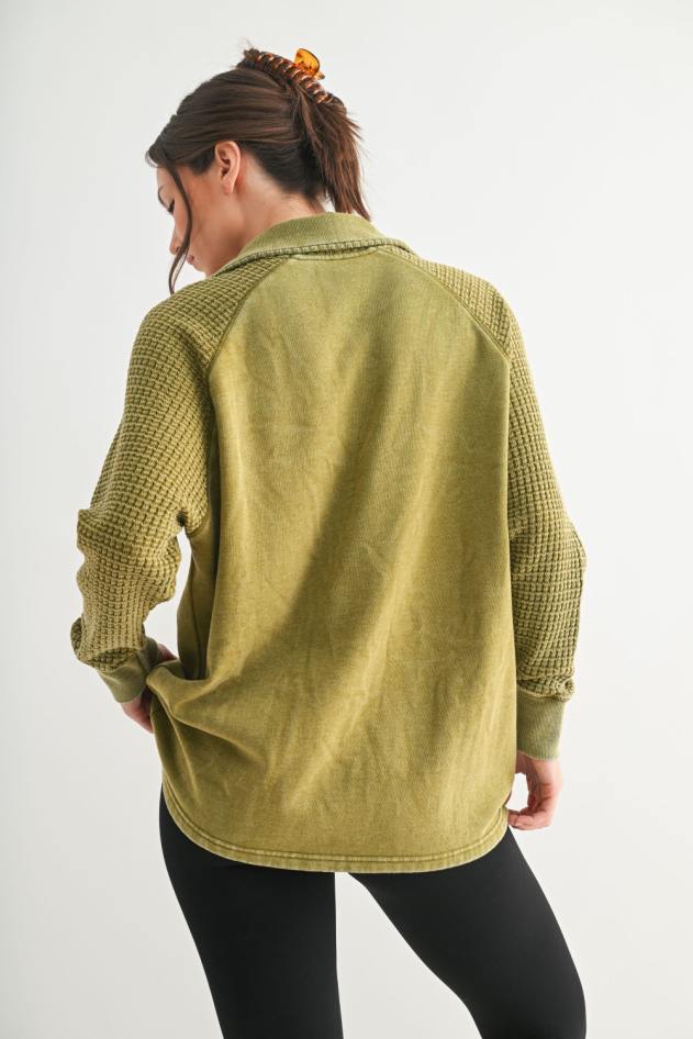 Duality Waffle Knit Henley (KT5539)