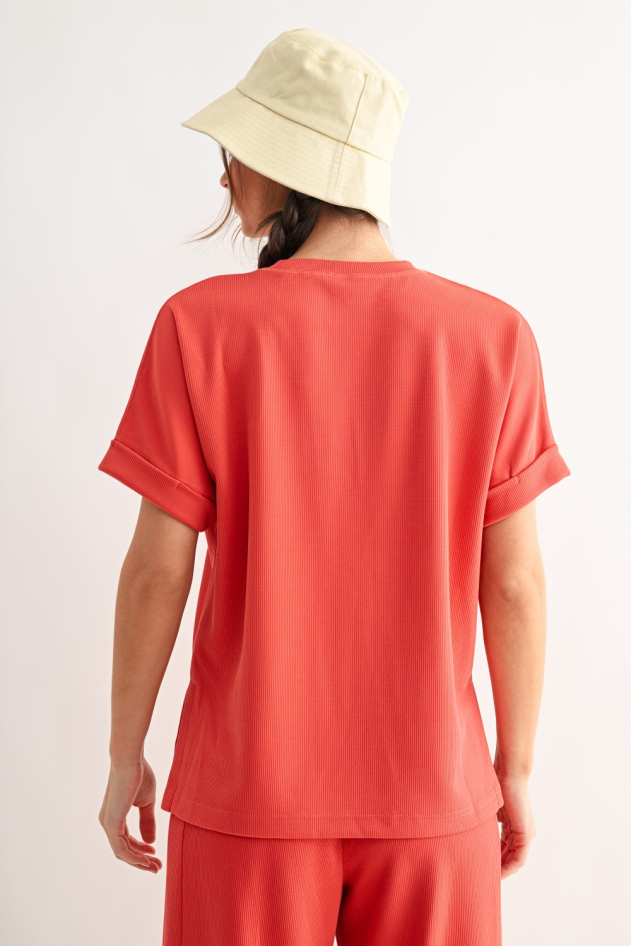 Luxe Sand Wash Rib Lounge Tee(KT5626)