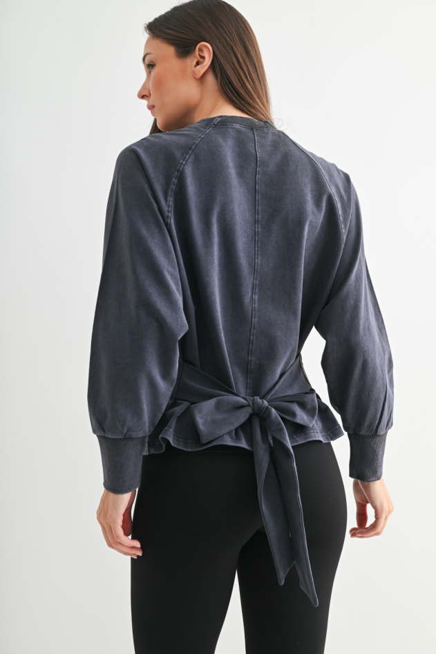 Open Sky Mineral Wash Tie Back Long Sleeve(KT5646)