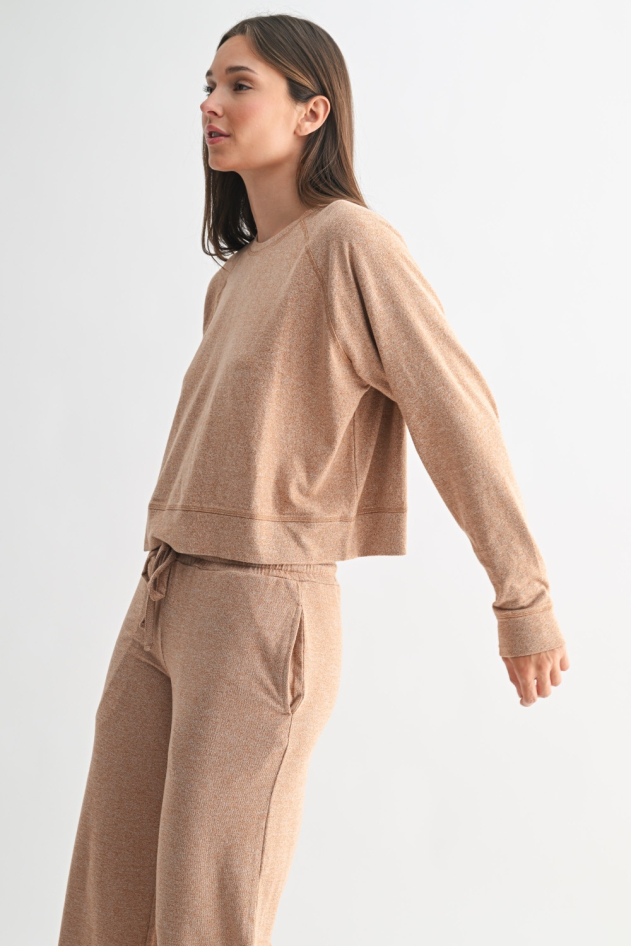 Brushed Hacci Lounge Long Sleeve Pullover(KT5667)