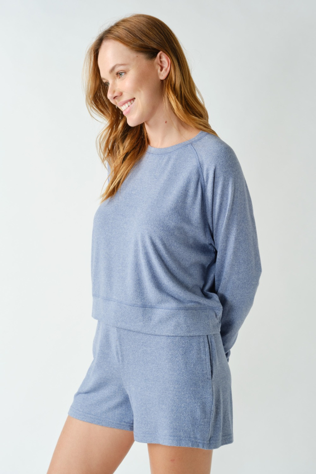 Brushed Hacci Lounge Long Sleeve Pullover(KT5667)